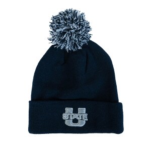 Navy, U-State, Pom Pom, Cuff, Beanie